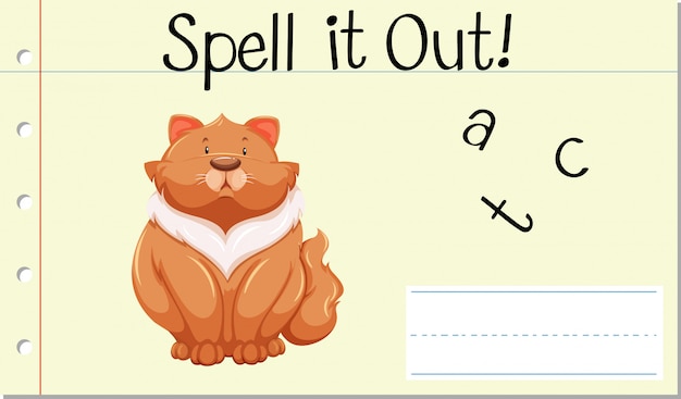 Free Vector spell english word cat