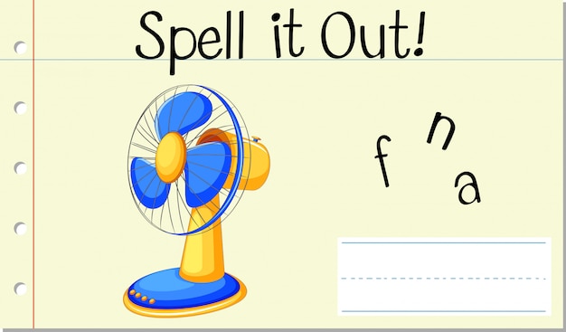 Spell English word fan