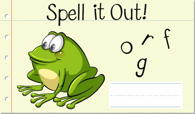 Free Vector spell english word frog