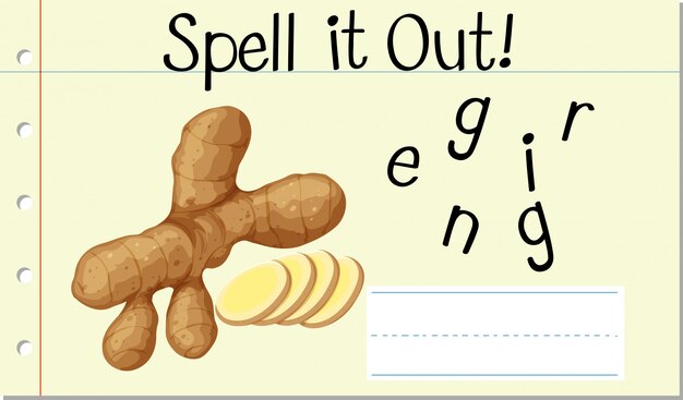 Spell English word ginger