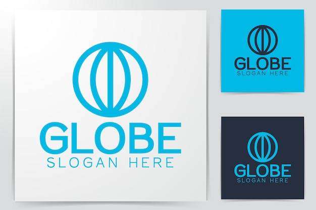 Free vector sphere. mono line globe logo ideas. inspiration logo design. template vector illustration. isolated on white background