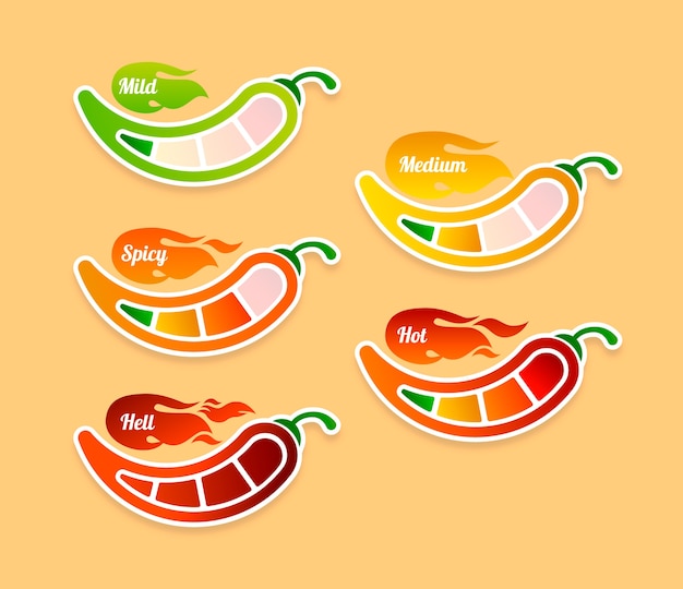 Free Vector spice level label collection