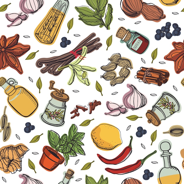 Spices kitchen pattern