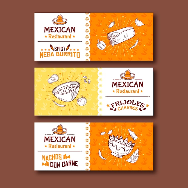 Free Vector spicy mega burritos mexican food banner