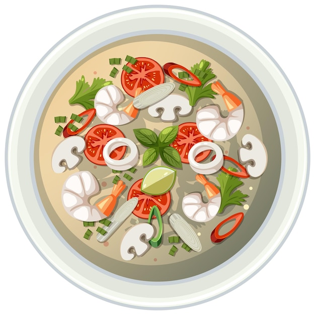 Free Vector spicy thai tom yum soup