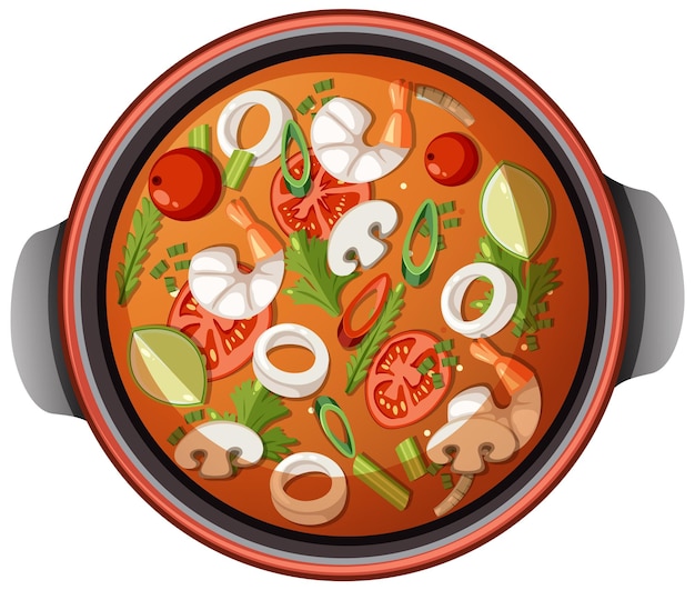 Free Vector spicy thai tom yum soup