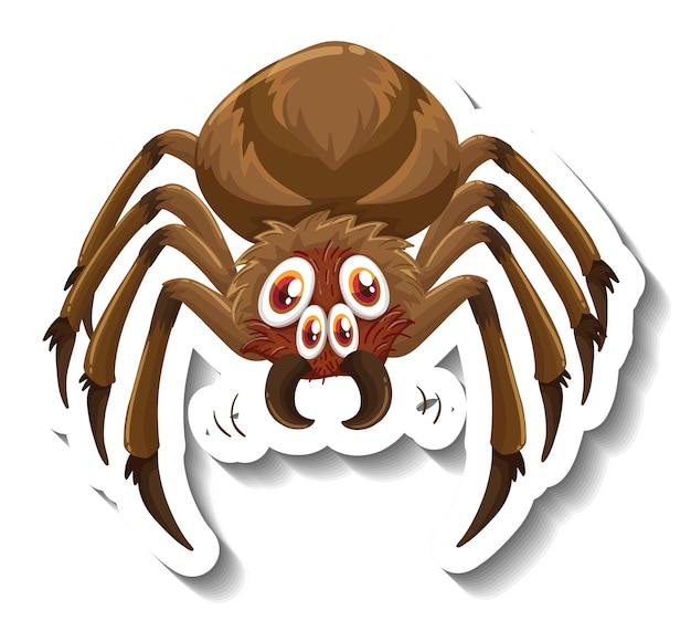 Free vector spider animal cartoon sticker