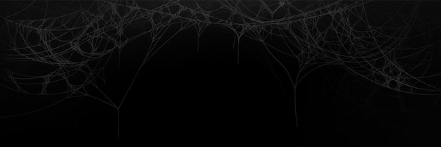 Free vector spider cobweb border on black background