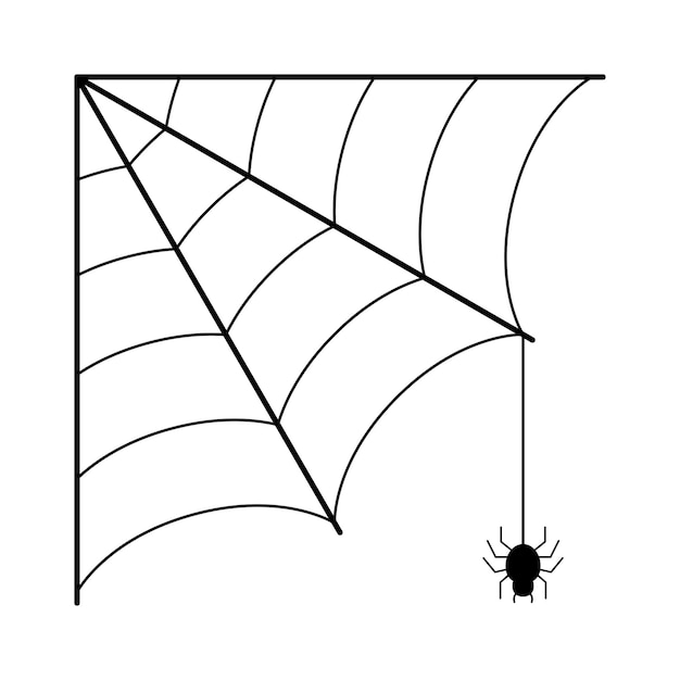 Free Vector spider coming from corner web