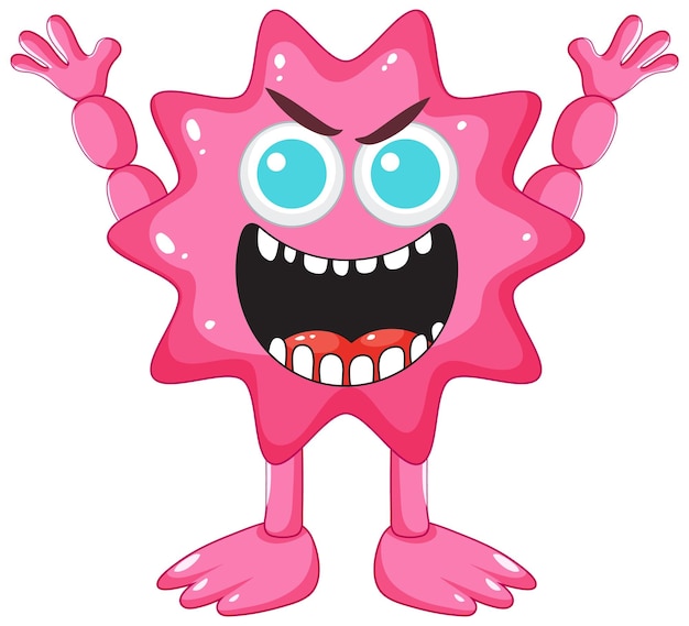 Free vector spiky pink alien monster with open mouth