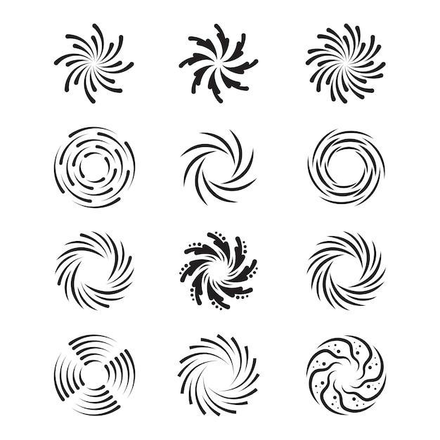 Free Vector spinning swirls set