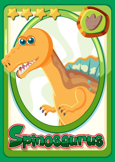 Spinosaurus dinosaur cartoon card