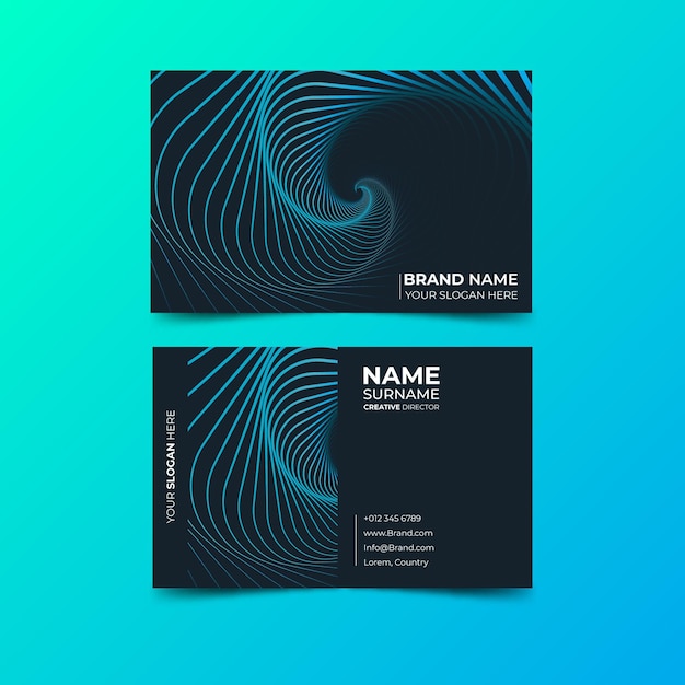 Spiral of distorted lines business card