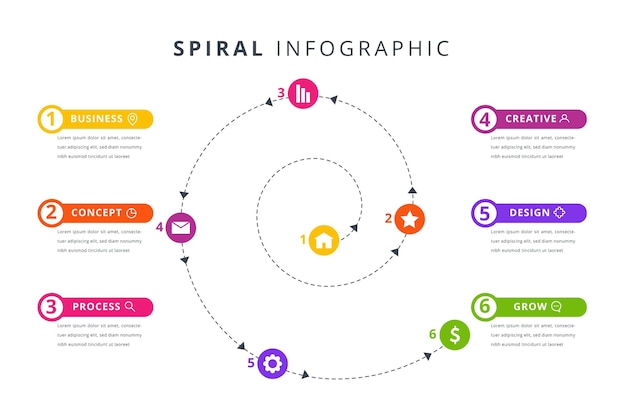 Spiral infographic template