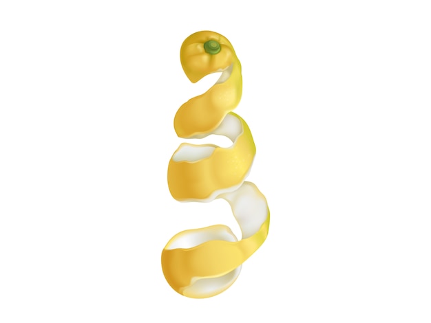 Free Vector spiral lemon peel on white