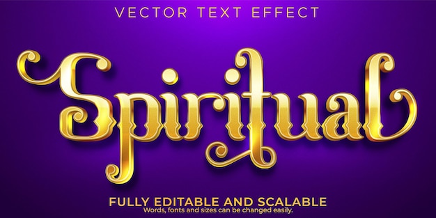 Spiritual golden text effect, editable metallic and shiny text style