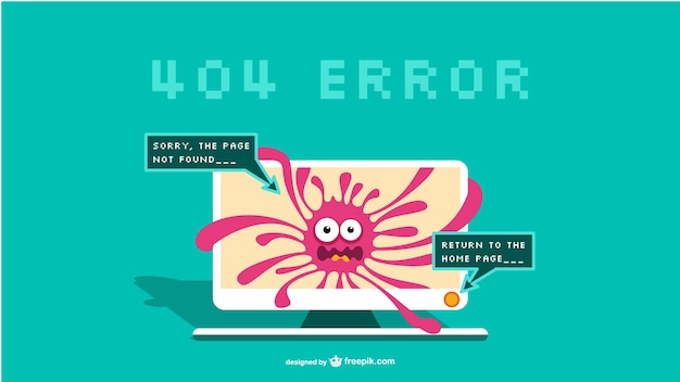 Free Vector splash monster 404 error