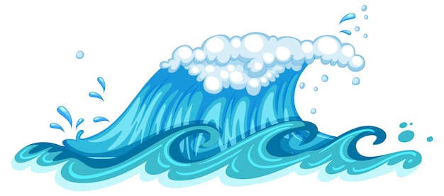 Splash ocean waves isolated