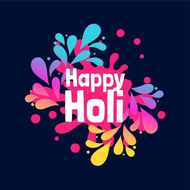 Free vector splashes of colors for happy holi festival background