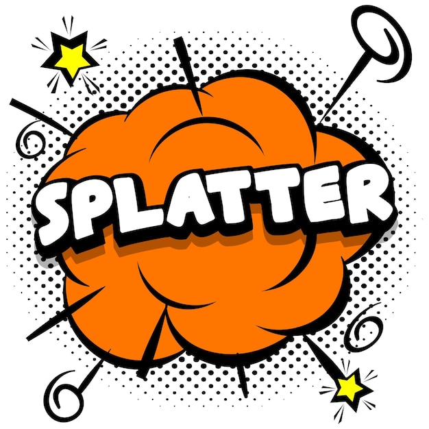 Free Vector splatter comic bright template with speech bubbles on colorful frames