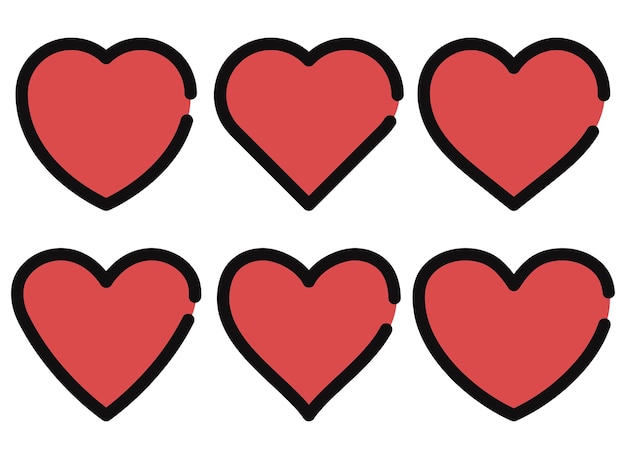 Free vector split line hearts lineal colour