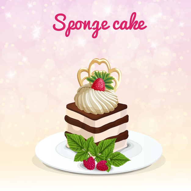 Free Vector sponge cake illustration