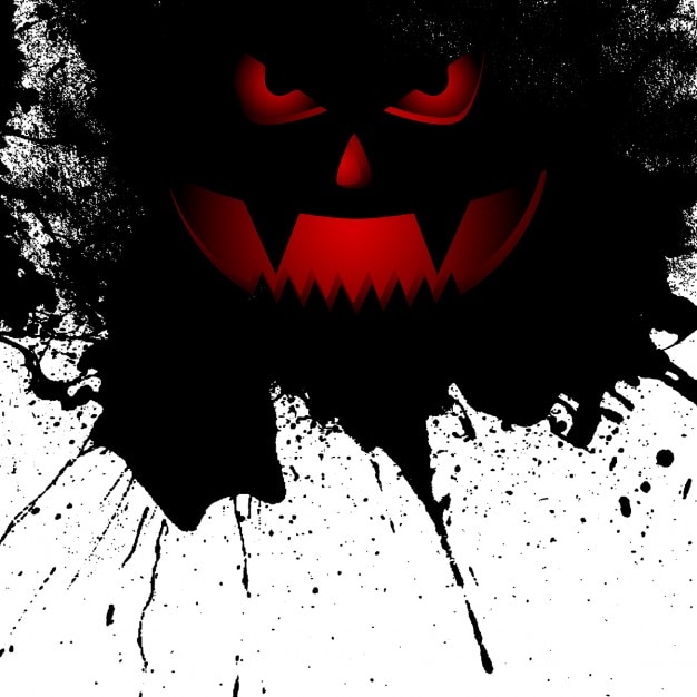 Free Vector spooky black and red pumpkin for halloween