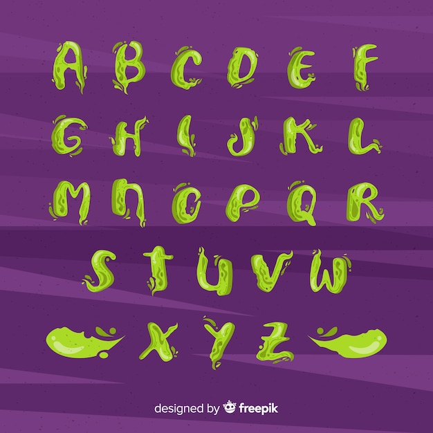 Free Vector spooky halloween alphabet set