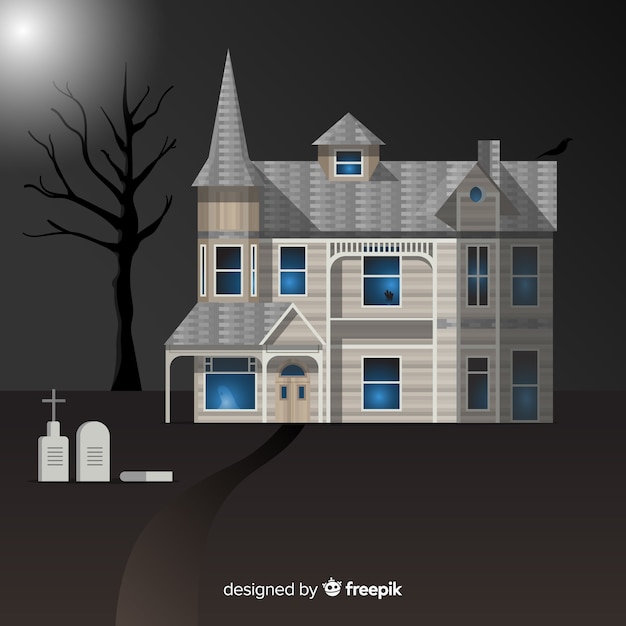 Spooky halloween background with realistic design