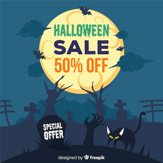 Spooky halloween sale background