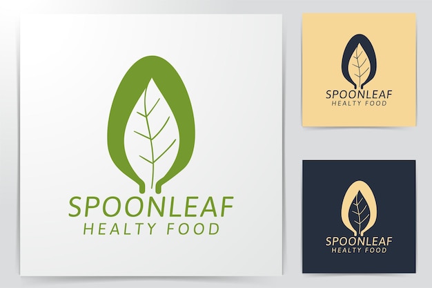 Spoon and leaf. organic food. healthy logo Ideas. Inspiration logo design. Template Vector Illustration. Isolated On White Background