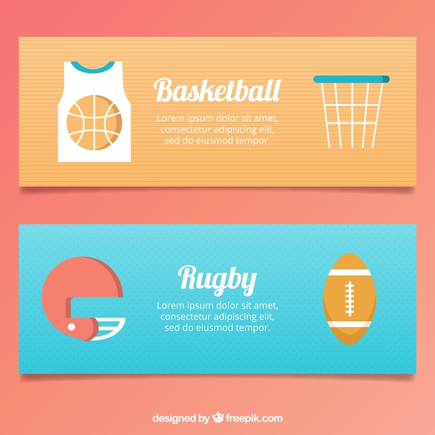 Free vector sport banners with several elements