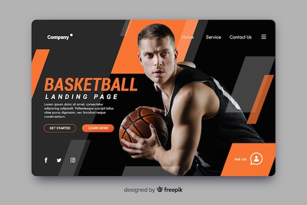 Sport basketball landing page