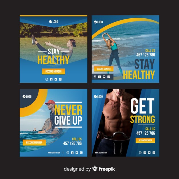 Sport brochure template collection