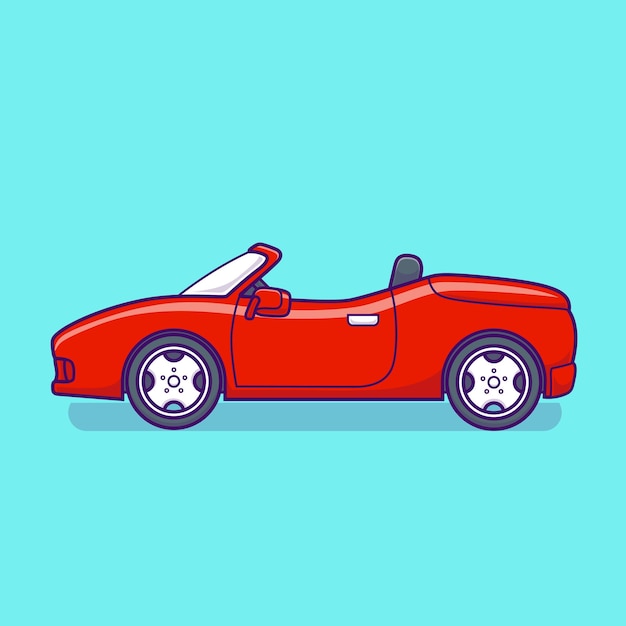 Free vector sport car cartoon vector icon illustration. transportation object icon concept isolated premium vector. flat cartoon style