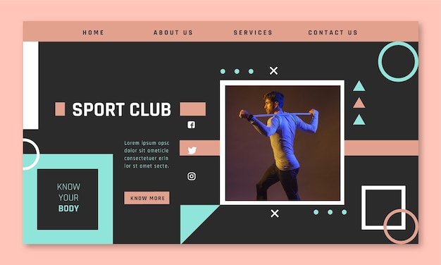 Sport club landing page template