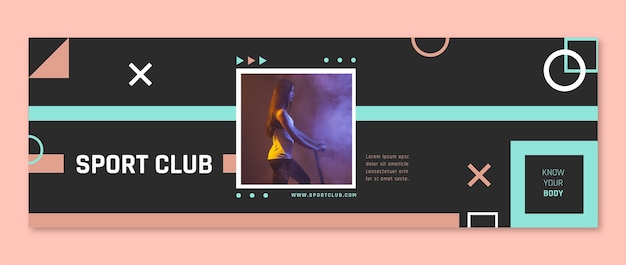 Free Vector sport club twitter header  template