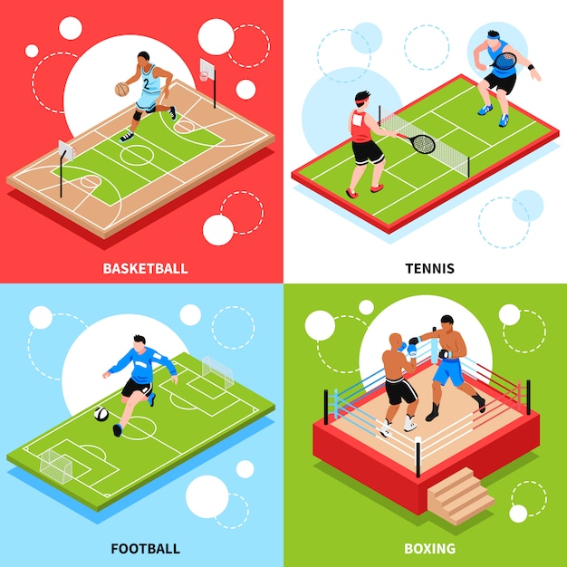 Free Vector sport court field ring concept