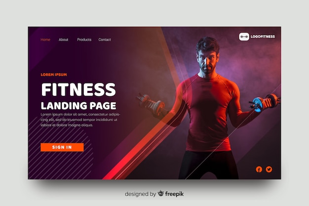 Sport fitness landing page