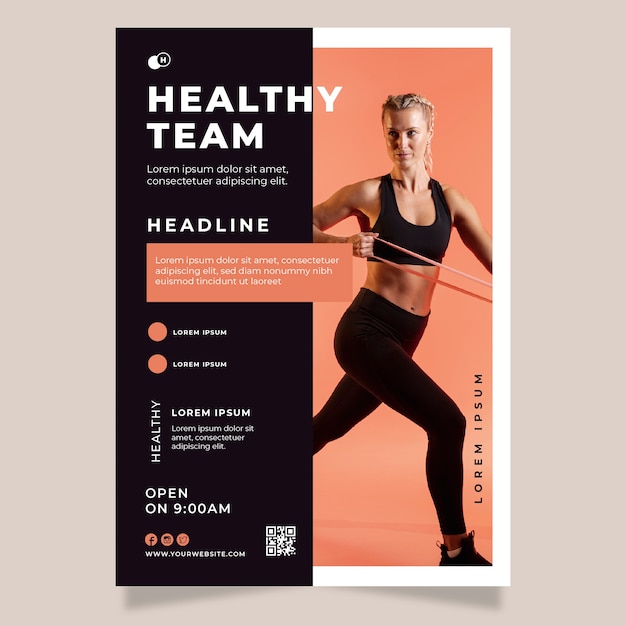 Sport flyer design healthy team