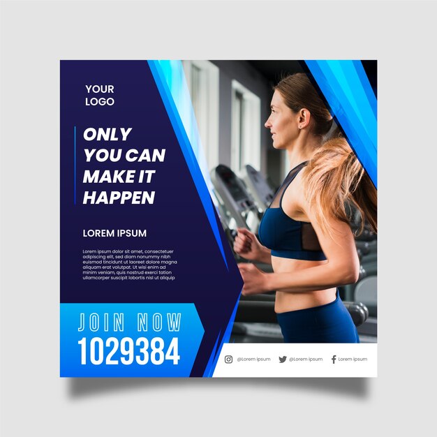 Sport flyer template with image