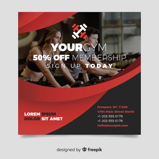 Sport flyer with image template