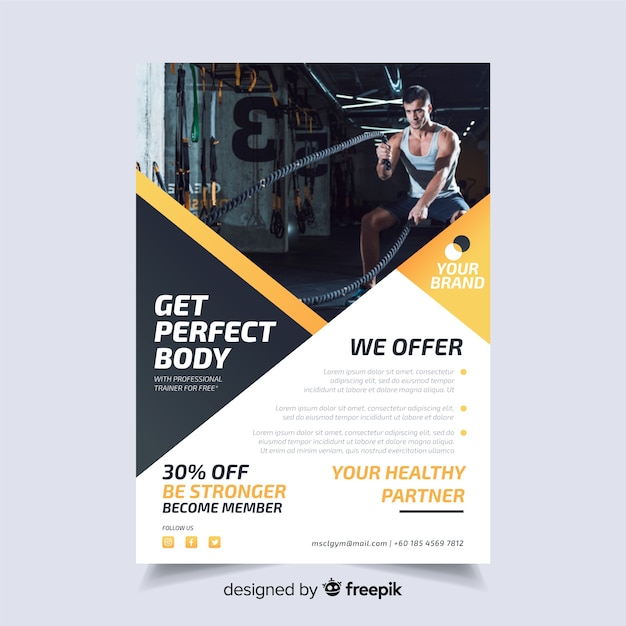 Sport flyer with image template