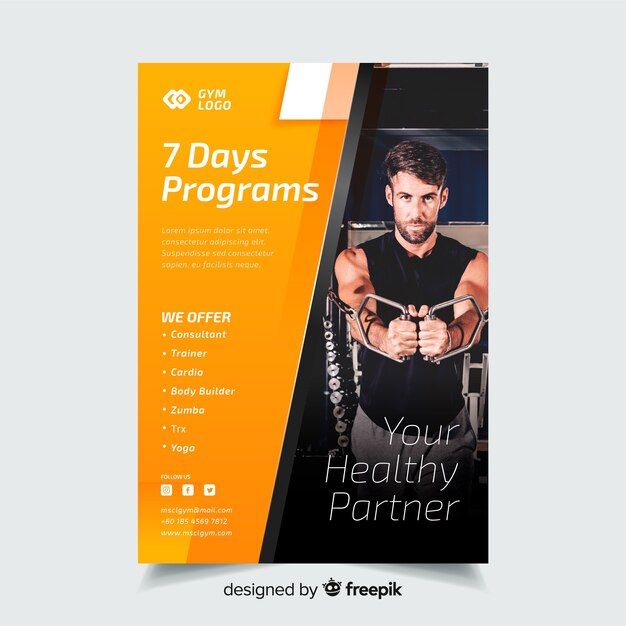 Sport flyer with image template