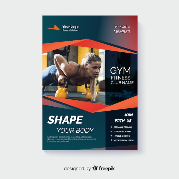 Sport flyer with photo template