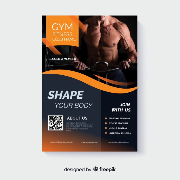 Sport flyer with photo template