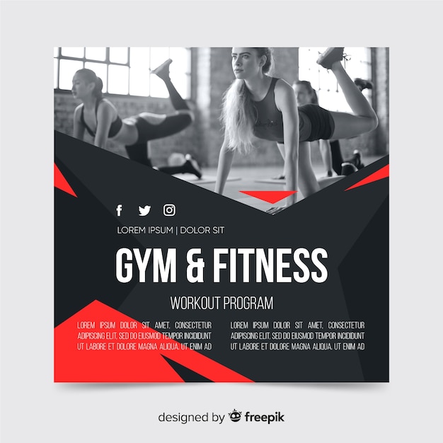 Sport flyer with photo template