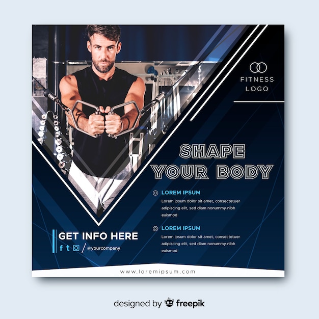 Sport flyer with photo template