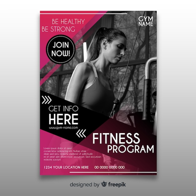 Sport flyer with photo template