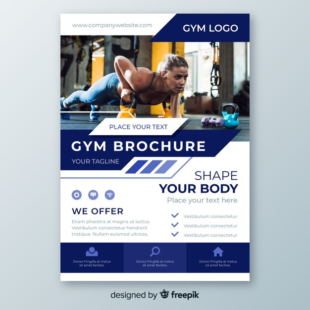 Sport flyer with photo template